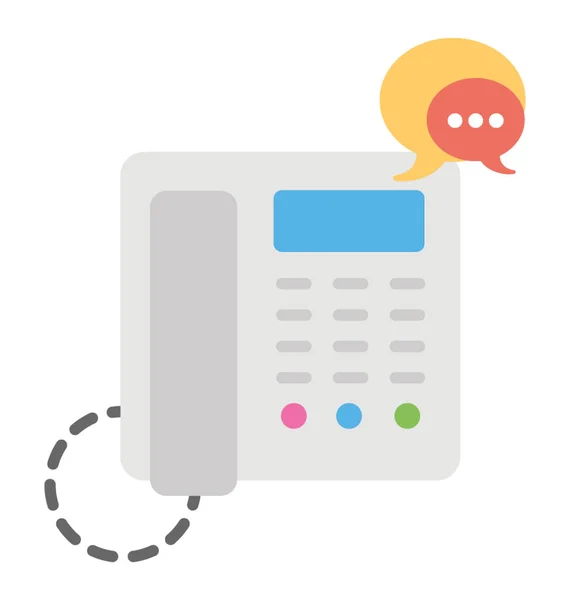 Telephonic Chat Contact Flat Design Icon — Stock Vector