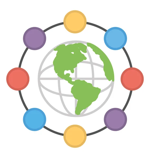 Глобальний Язок Концепція Міжнародної Співпраці Плоского Дизайну — стоковий вектор