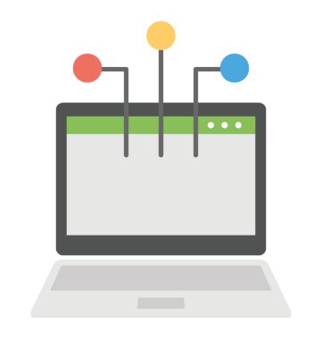 Online veri yönetimi, dijital bağlantı düz simgesi