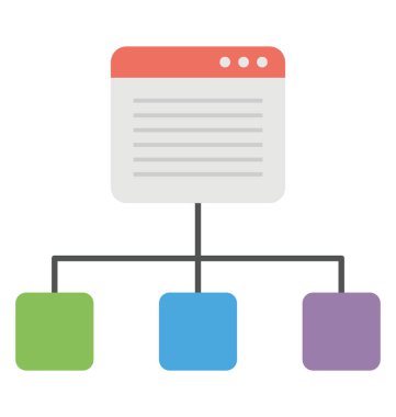 Web sitesi hiyerarşi yapısı, düz tasarım Site Haritası