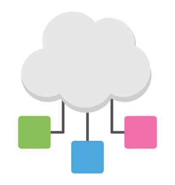 Yapısı bulut, bulut bilgi işlem tasarım düz 