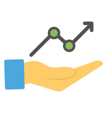 Çizgi grafiği, büyüme kavramı sunma el