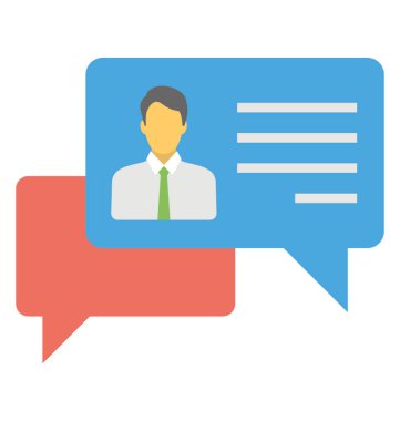 Sosyal sohbetler, düz tasarım iletişim kavramı