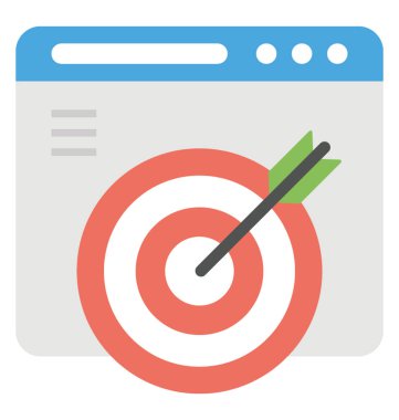 Online Medya hedef düz vektör simgesi