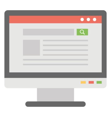 Web arama sonuçları, internet sörf düz simgesi