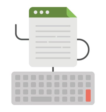 Sayfa geliştirme, kodlama, düz simgesi