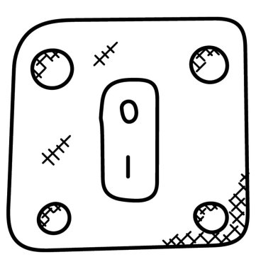 Güç anahtarı kapalı pozisyona, elektrik kontrol doodle Icon