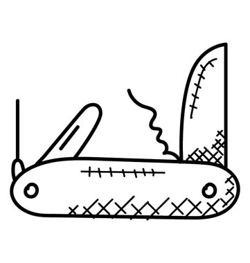 İsviçre Çakısı bir el çizilmiş kroki