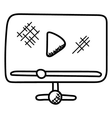 Paylaşılan video, ortam ağ doodle simgesi