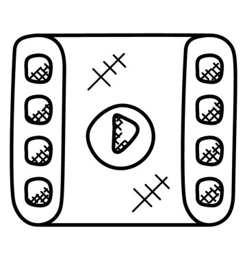 Video akışı, medya teknolojisi doodle simgesi