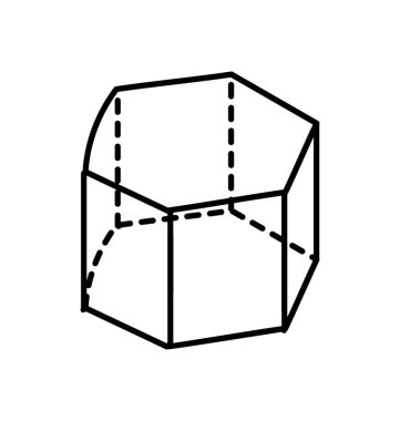 Doodle Icon altıgen prizma, geometrik şekil