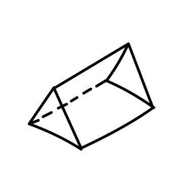 Üçgen prizma simgesi, geometri şekil doodle