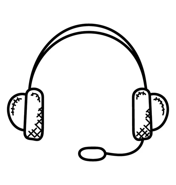 Urządzenie Komunikacyjne Ikona Doodle Słuchawki — Wektor stockowy