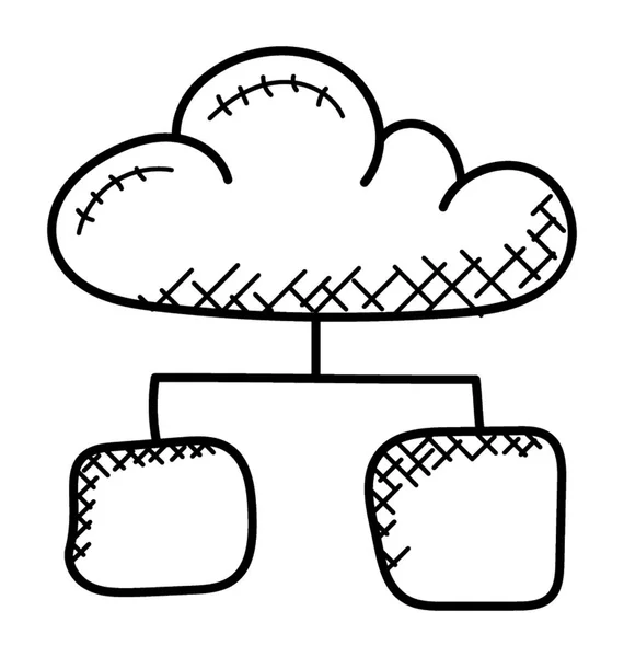 A shared cloud sketch, concept of cloud storage