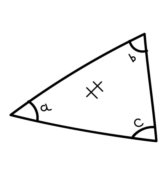 Doodle Icono Forma Geométrica Triángulo Equilátero — Archivo Imágenes Vectoriales