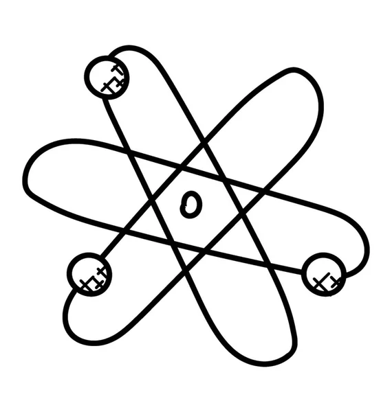 Moleculaire Structuur Doodle Pictogram Atomaire Structuur — Stockvector