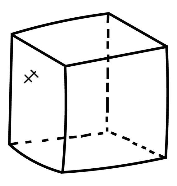 Figura Sólida Garabato Icono Forma Cubo — Archivo Imágenes Vectoriales