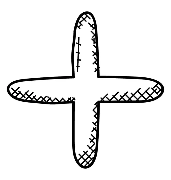 Doodle Symbol Hinzufügen Pluszeichen — Stockvektor