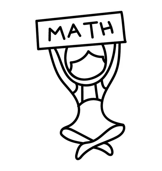 Mathe Hilft Beim Doodle Mathe Lehrer Ikone — Stockvektor
