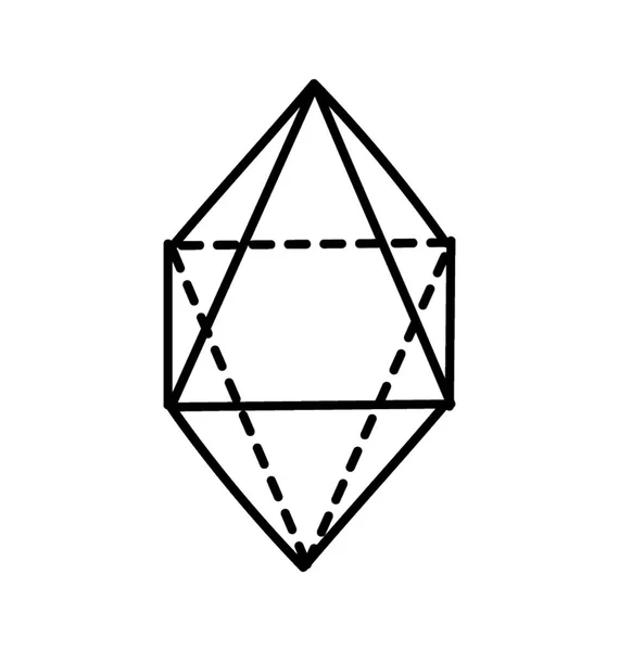 Doodle Icosahedron Geometric Icon — Stock Vector