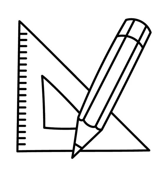 Doodle Ikon Elkészítése Mértani Eszközök — Stock Vector