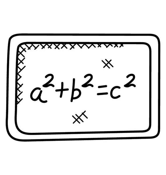 Równanie Algebraiczne Doodle Ikona Teorii Liczb — Wektor stockowy