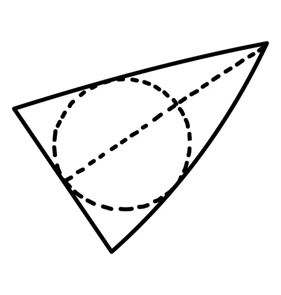 Daire Kesimi Doodle Icon Geometri — Stok Vektör