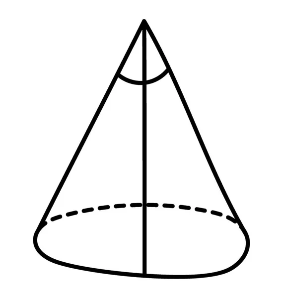 Figura Dimensional Doodle Ícone Cone Forma —  Vetores de Stock