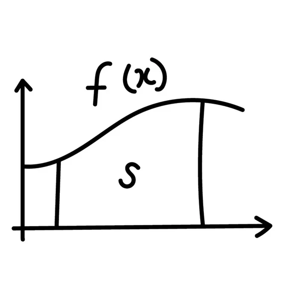 Doodle Icon Counting Integral Graph — Stock Vector