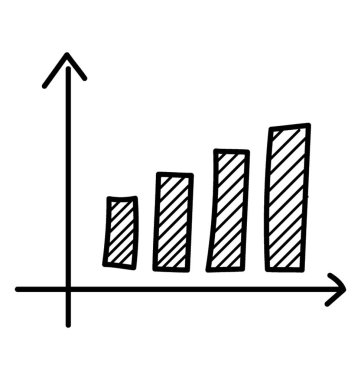 Çubuk grafik doodle. Diyagram simgesi Bar