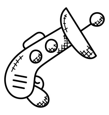 Parabolik çanak anten. Uydu anteni. Doodle simgesi 