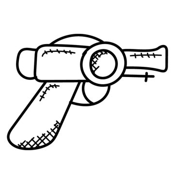 Bir silah doodle simgesi. Tabanca 