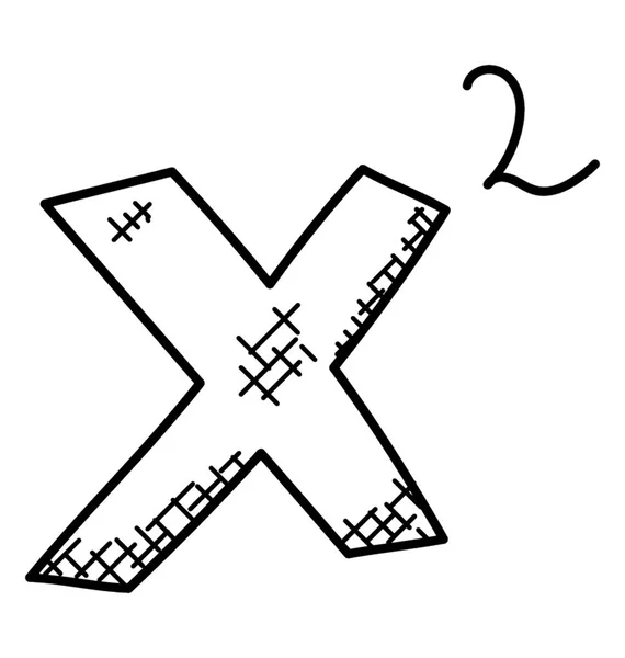 Kwadrat Doodle Ikona Kwadratowych Algebry — Wektor stockowy