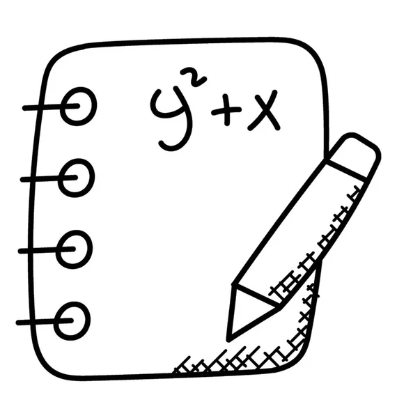 Maths Affectation Doodle Icône Notes Mathématiques — Image vectorielle