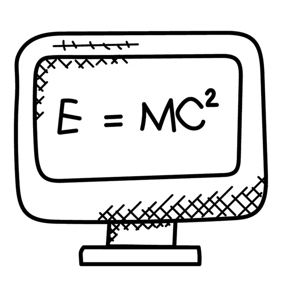 落書きアイコン エネルギー方程式 エネルギー式アインシュタイン — ストックベクタ