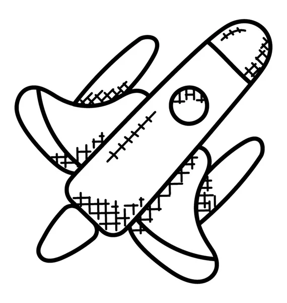 Rymdfärjan Vektor Doodle Orbital Rymdfarkoster — Stock vektor