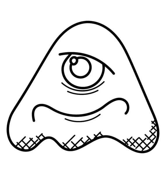 Monster Alien Doodle Ikonen — Stock vektor