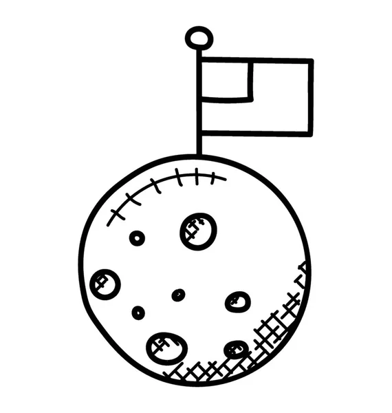 Koncepce Mise Úspěšná Prostoru Příznakem Planetě Doodle Ikona — Stockový vektor
