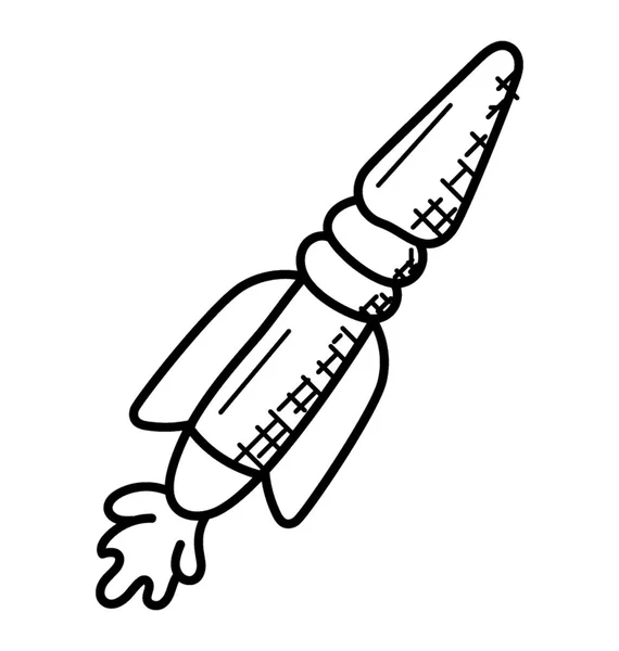 Rocket Vector Doodle Icon Missile — Stock Vector