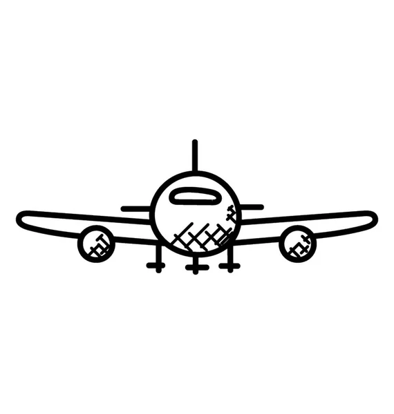 Avión Airbus Icono Doodle Avión Cuerpo Ancho — Vector de stock