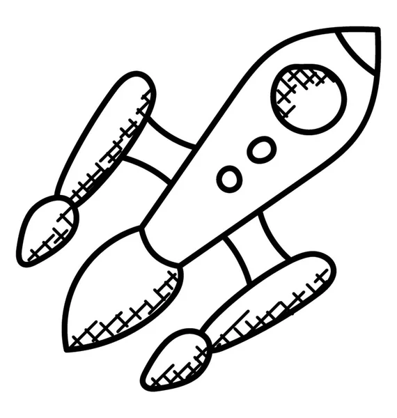 Ракетные Векторные Каракули Рок Лаунч — стоковый вектор