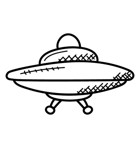 Tanımlanamayan Uçan Nesne Vektör Doodle Ufo — Stok Vektör