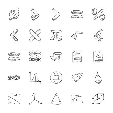 Matematik Doodle simgeler paketi