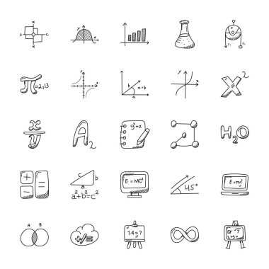 Matematik Tema simgeleri dizi doodle