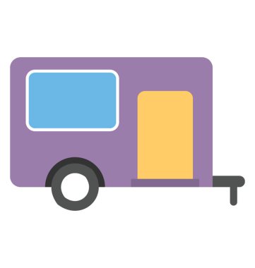 Karavan vektör simge düz tasarım 