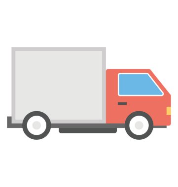 Lojistik kamyonu vektör simge düz tasarım 