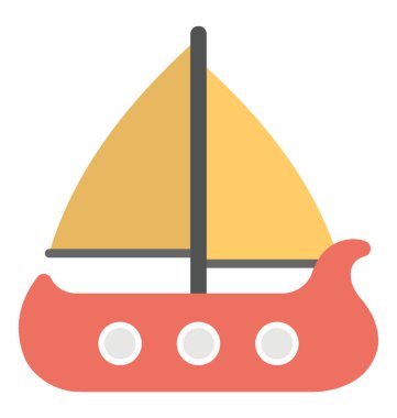 Yelkenli vektör simge düz tasarım 