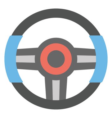 Hadım öküz tekerlek vektör simge düz tasarım 