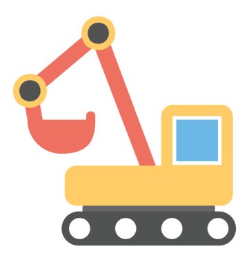 Ekskavatör vektör simge düz tasarım 