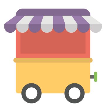 Sepeti kiosk vektör simge düz tasarım 